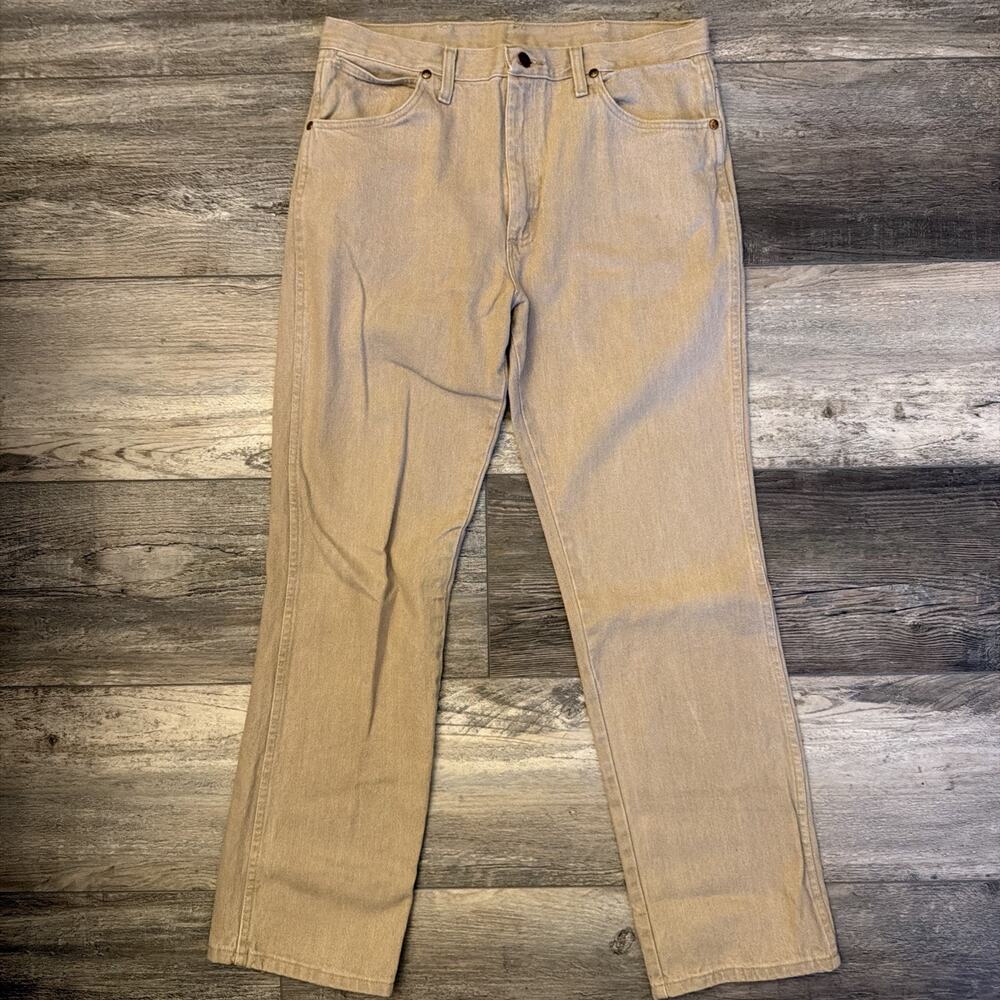 Wrangler A002- 3030 Brown Wash Cowboy Men's Denim Jeans SZ 34x32 936TAN